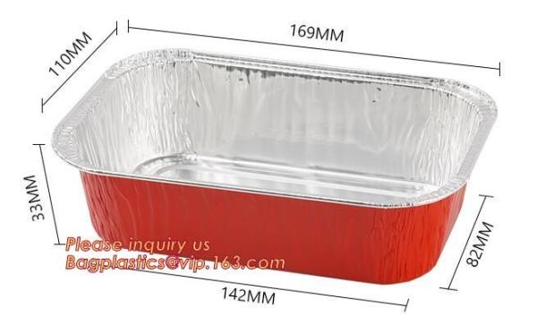 Aireline Rectangle Shaped, Disposable Aluminum Foil Pan, Take-Out Food Containers, Foil Cake Cup