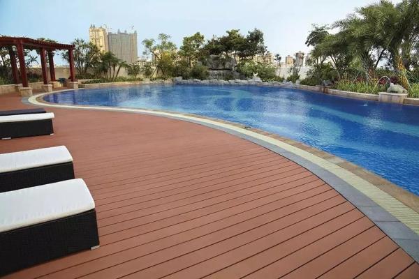Pavimentação exterior de WPC à prova d'água com material plástico e várias opções de tamanho