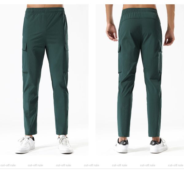                  Men&prime;s Summer Thin Drawstring Hiking Pants Outdoor Loose Straight Leg Work Pants             