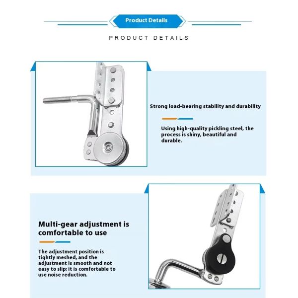 Wanjusheng Stainless Steel Furniture Hardware Adjustable Sofa Headrest Folding Mechanism Hinge Design Kitchen Living Room School