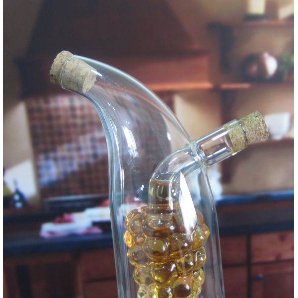 Банка формы виноградины двойного слоя стеклянная с крышкой для масла