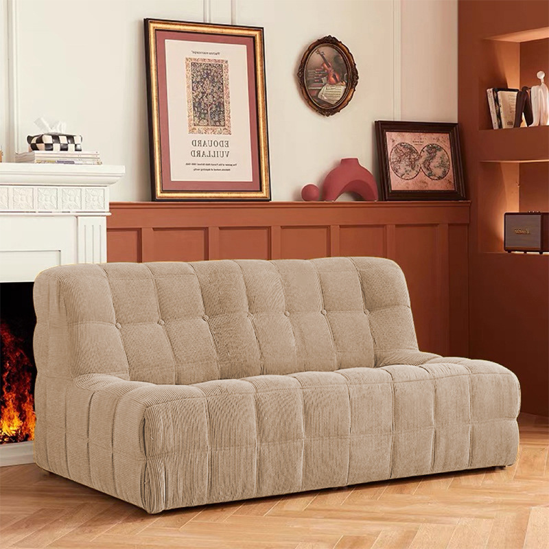 Custom Modern Loveseat Waffle Weave Rectangle Corner Sofa Modular Sponge Sofa Couch Eco-Friendly Sofa Bed Villa Living Room