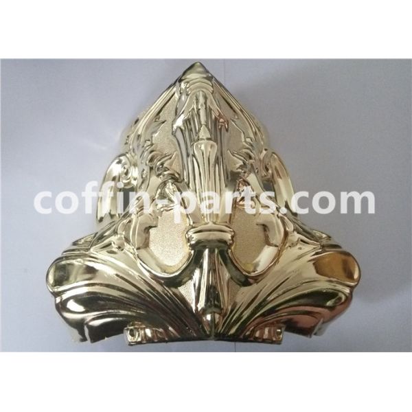 European Style Casket Corners Pale Gold PP Virgin Plastic 18# With Steel Tubes