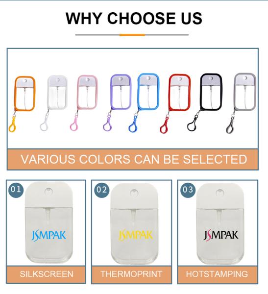 Popular New Design 38ml 45ml 50ml Credit Card Flat Type Empty Plastic Refillable Hand Sanitizer Perfume Mist Spray Bottle