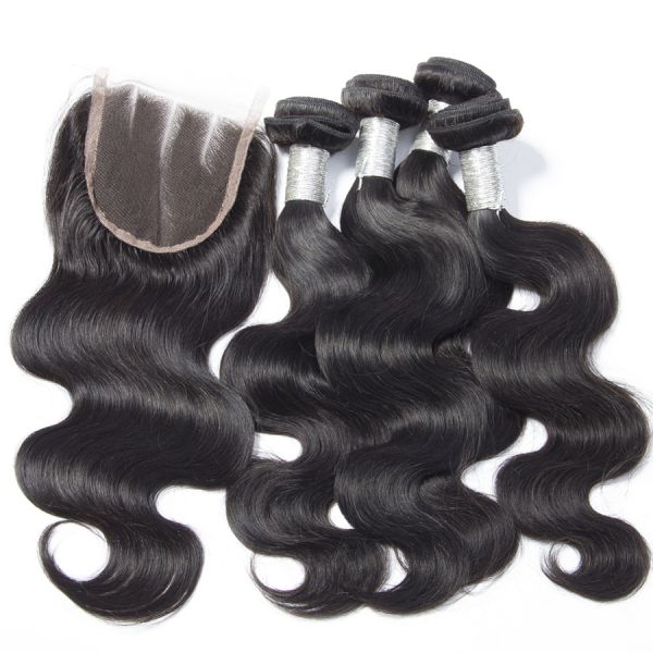 Double Wefted Peruvian Virgin Hair Weave Hair Extensions Soft And Silky Body Wave