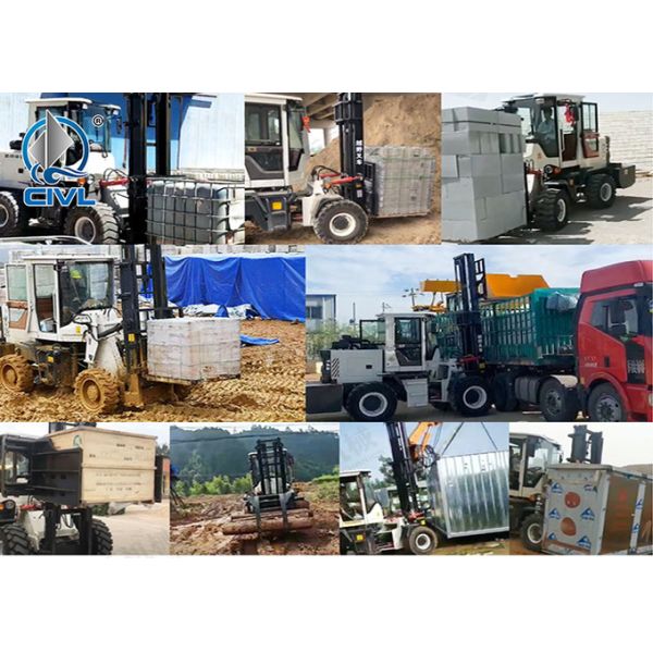 3 Ton Off Road Internal Combustion Forklift / Field Forklifts Rugged Mountain Road Railway Construction Forklift