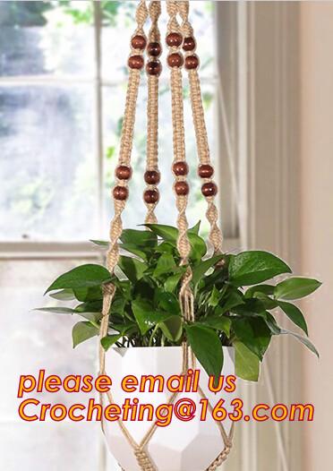 Wholesale 1pcs Macrame Plant Hanger Heavy Duty Patio Balcony Deck Ceiling For Round Square Containers Pots Indoor Decora