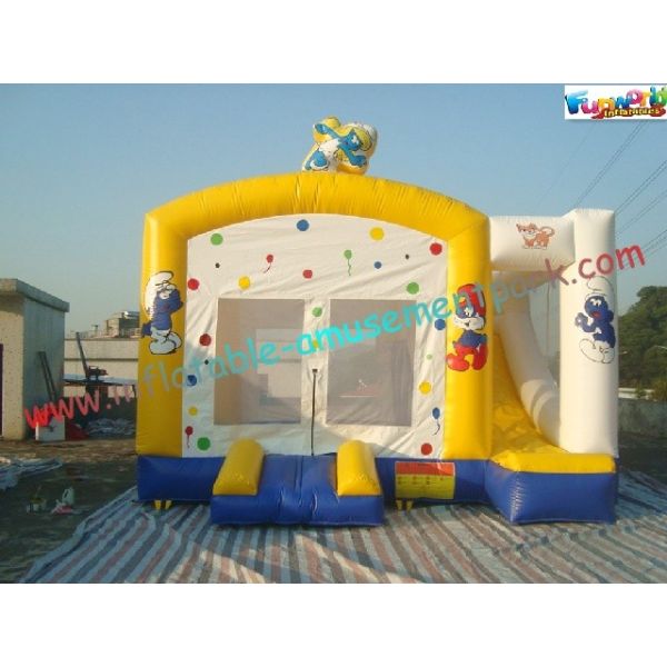 155KG Blue Inflatable Bouncy Castles Slide For Garden / Playground