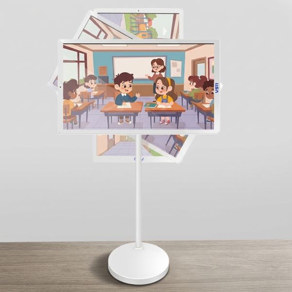 32 Inch Movable Smart Monitor Rollable Touch Screen TV Battery Powered Portable Stand Display Kiosk Factory
