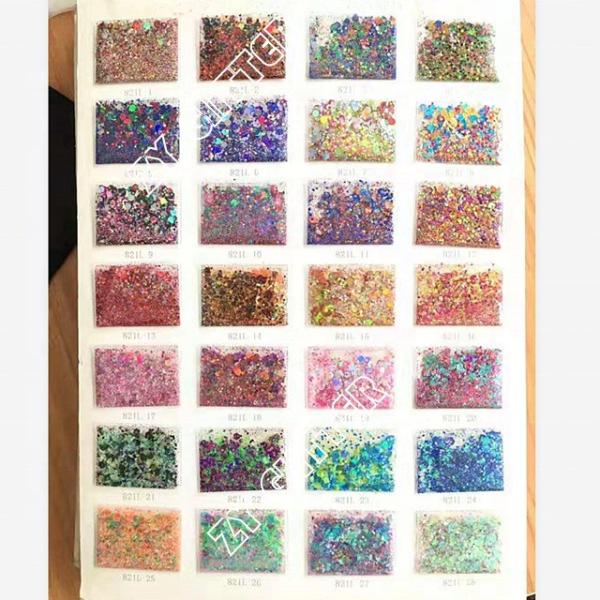Colorful Glitter Powder Nail Art Crafts Indoor Decorations for Christmas Holiday Holographic Polyester Chunky Mixes Bulk