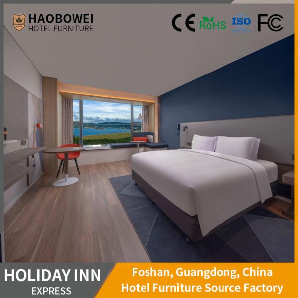 Four Star Hotel Furniture Set Foshan Standard Double Bedroom With ISO 14184 Standard