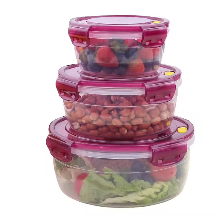 Classic Microwave Safe PP Plastic Food Storage Container Set for Fridge Lunch Fruit Meat Honey