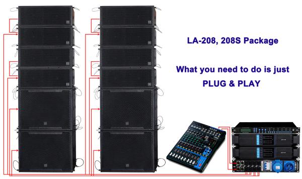 480W Compact Double 8 Line Array Speaker For Installation , Church , Conference, Nightclub