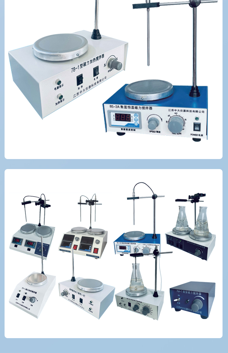 Lab Magnetic Stirrer with Heating, Digital Temp Speed Control (78-1/HJ-2A/85-2A) for Chemistry, Biology, Pharmaceutical Mixing