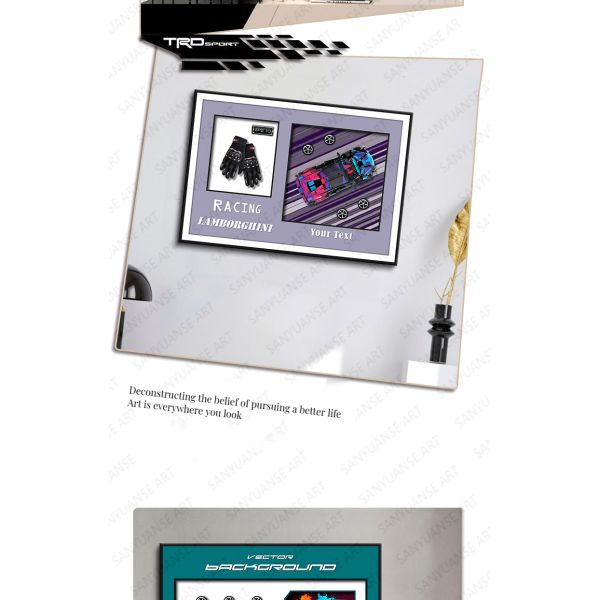 Customized Color Wall Hanging Art Building Blocks 4S Car Dealership 3D Wall Murals