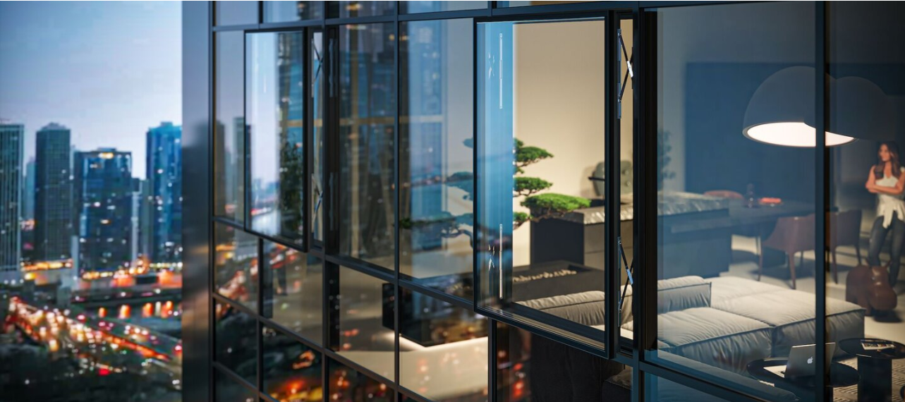 Unitized застеклять стеклянного фасада ненесущей стены водоустойчивый двойной закаленный