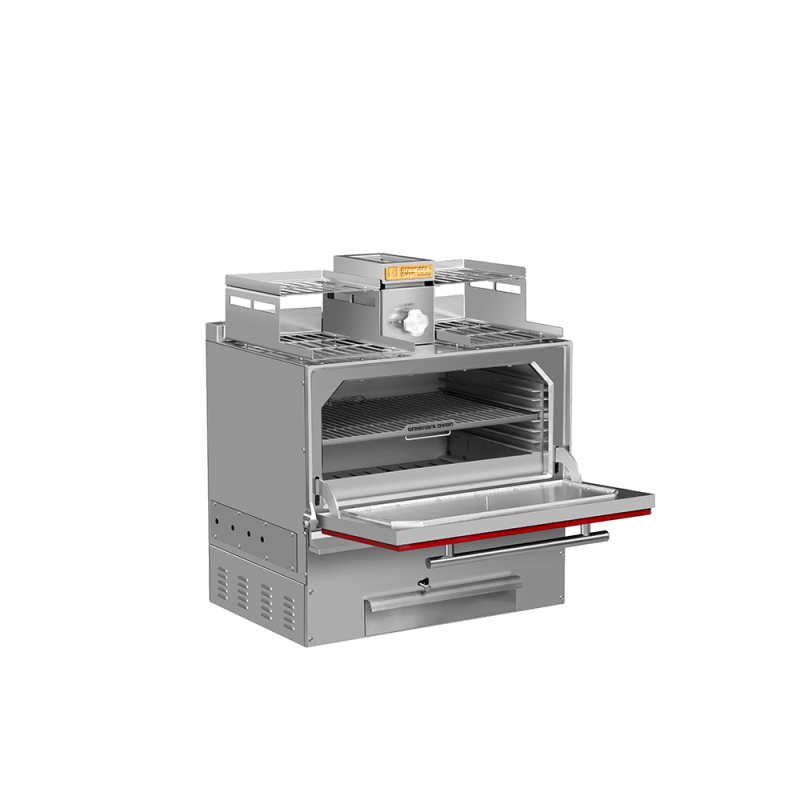 Commercial BBQ Grill and Charcoal Oven with 304 Stainless Steel Construction, Multifunctional Use, and 300-600°C Cooking Temperature