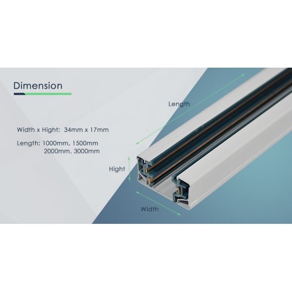 3 Wires Aluminum Commercial Spotlight Track Rail Strip White