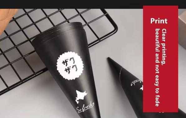 Summer Customized Logo Sleeving Cone Shaped Ice Cream Paper Holder for Food Packaging