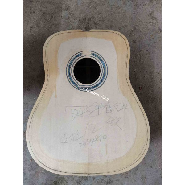 Custom AAAA All Solid Wood Round D Type Body Vintage Acoustic Dreadnought Guitar in Yellow
