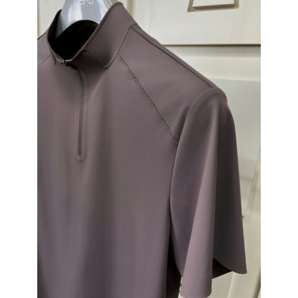 Men High Neck Short Sleeve Shirts Stretch Quick Dry and Breathable Fabric for Outdoor Sport T-shirt