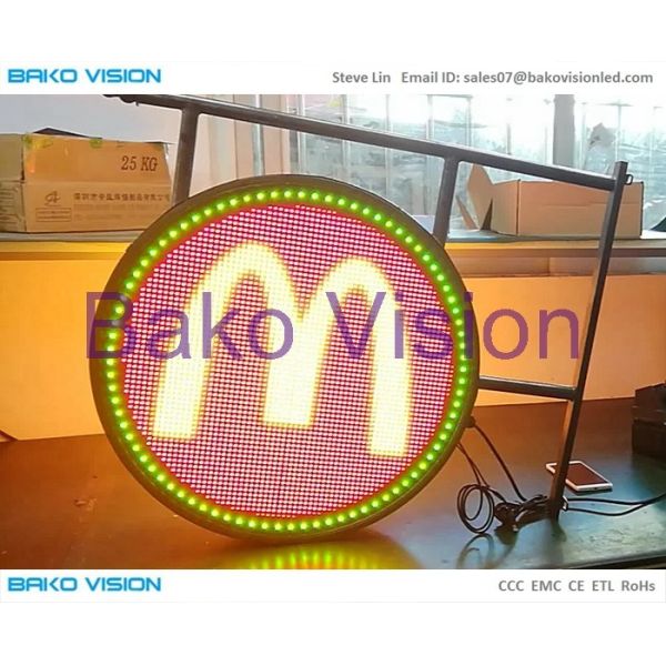 WIFI/USB Outdoor Roadside Led Display Round Logo Sign Eye - Catching LED Display