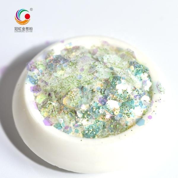 Hexagonal Polyester Chunky Glitter Mix Powder By The Pound Japanese Style Sequin For Body Face