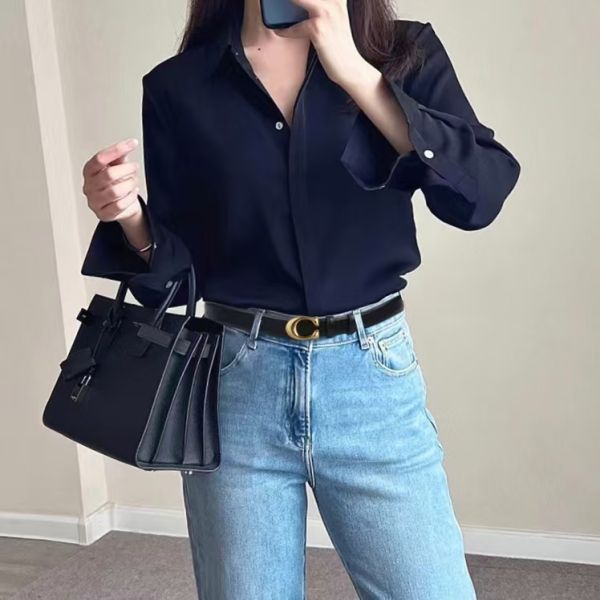 Women's double-sided genuine leather belt, fashionable solid jeans belt, Instagram style, plate buckle, high-quality women's belt, minimalist