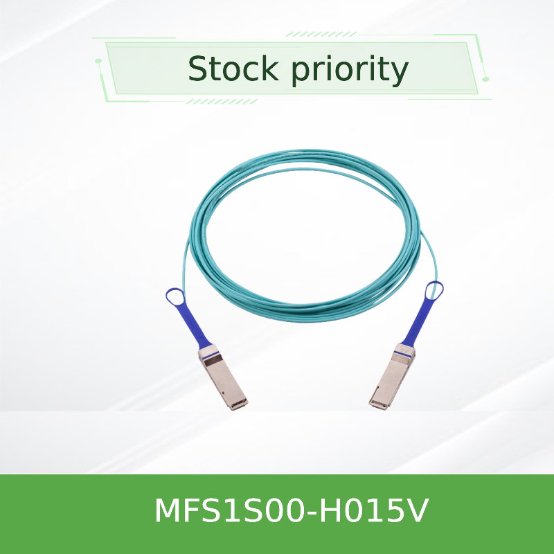 Câble optique actif QSFP56 NVIDIA MFS1S00-H015V 200 Gb/s - AOC à portée étendue de 15 m pour InfiniBand HDR et 200 GbE