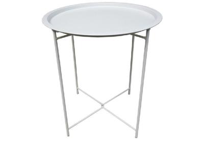 Folding 46x52cm Modern Round Side Table Metal Anti Rust Waterproof Outdoor