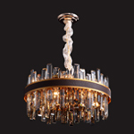 E14 Роскошные современные кристаллические люстры Ржавостойкие кожаные украшения Черный подвесный свет