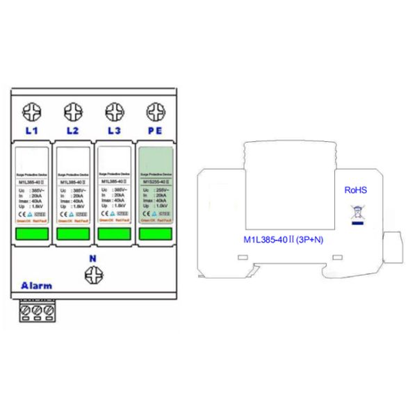 Surge Protection Device (SPD) for Power Distribution 40kA Surge Current Remote Alarm Port