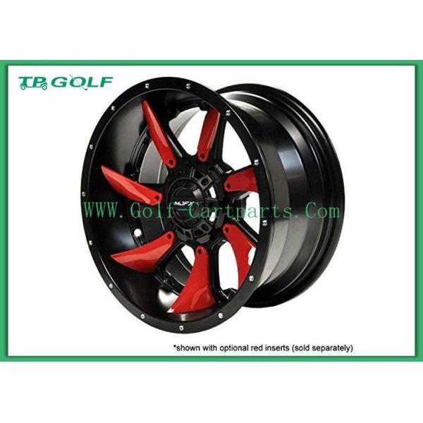 Красная тележка гольфа снабжает ободком вставки MJFX дирекционные красные для колеса 12x7 Blackhawk