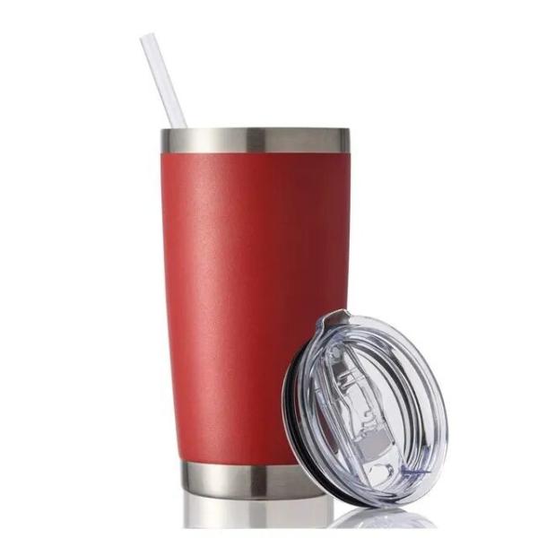 Custom 20 Oz Double Wall Vacuum Insulated Car Cup Powder Coated Glass Vacuum Cup Hot Stainless Steel Coffee Cup With