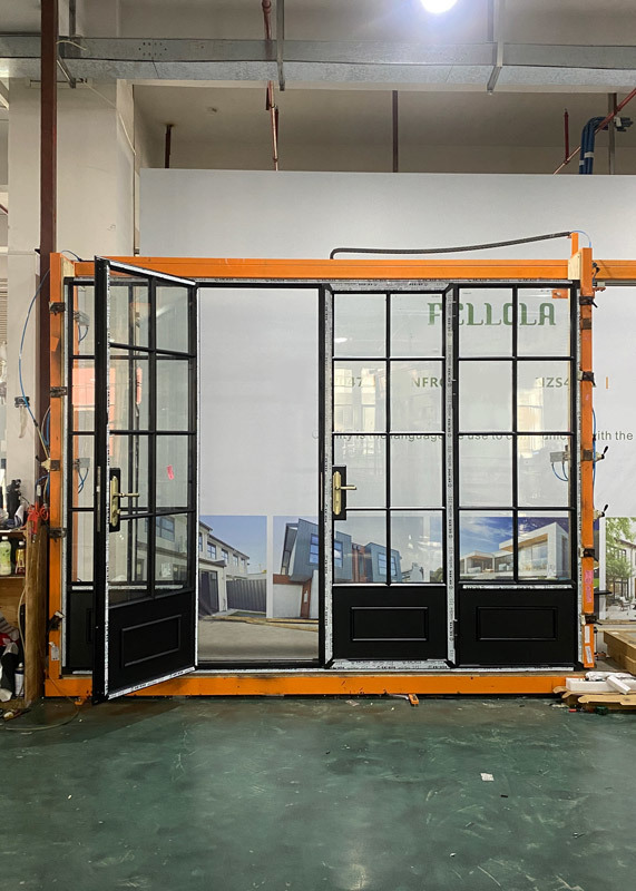 AS Standard Retro Grill Thermal Break Aluminium Double French Entry Door