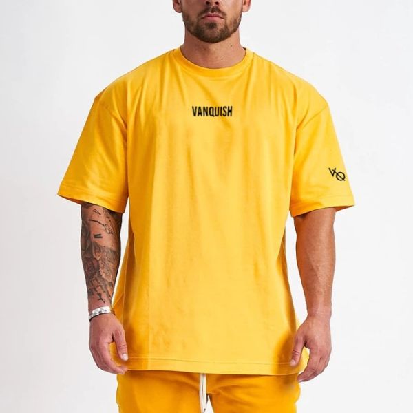 Summer Essential Men's Oversized T-shirt in Knitted Weaving Method and Print Pattern
