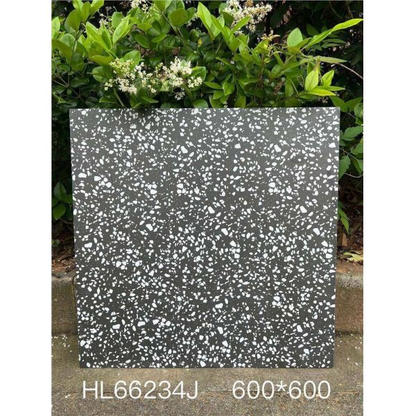 Waterproof Blue 600x600mm Indoor Floor Terrazzo Ceramic Tiles For Bathroom
