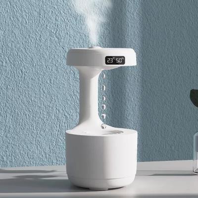 Homefish OEM Gotas de água portátil 800ml Umidificador Anti-Gravidade Relógio Digital Umidificador Anti-Gravidade Ultrassônico