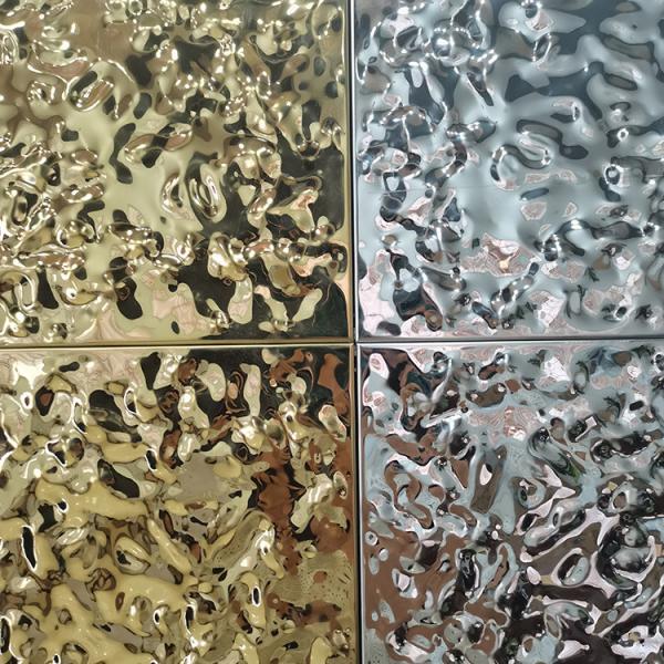 SS304 Water Wave Stainless Steel Panel Reflective Water Ripple Metal Sheet