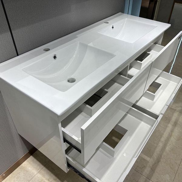 Floating PVC Cabinet For Wash Basin Double Sink 1200*800*130mm