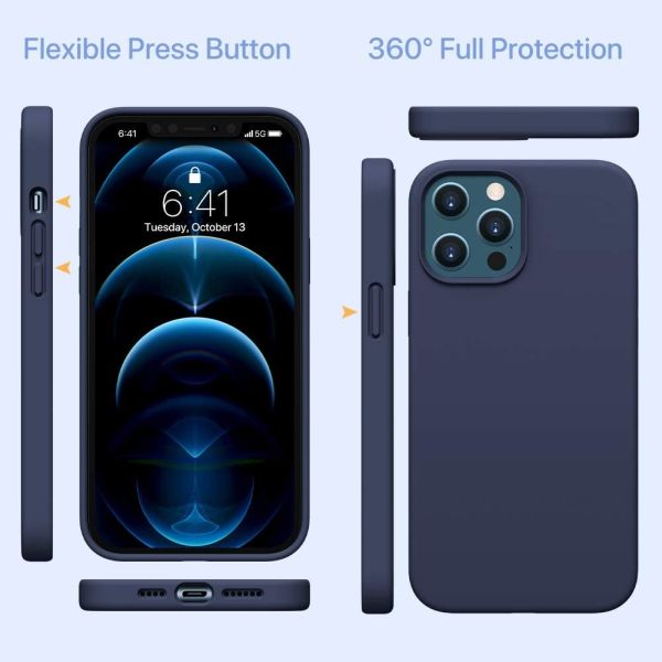 Liquid Silicone Case Gel Rubber Full Body Protection Shockproof Drop Protection Phone Case for iPhone 12 (2020 Release)