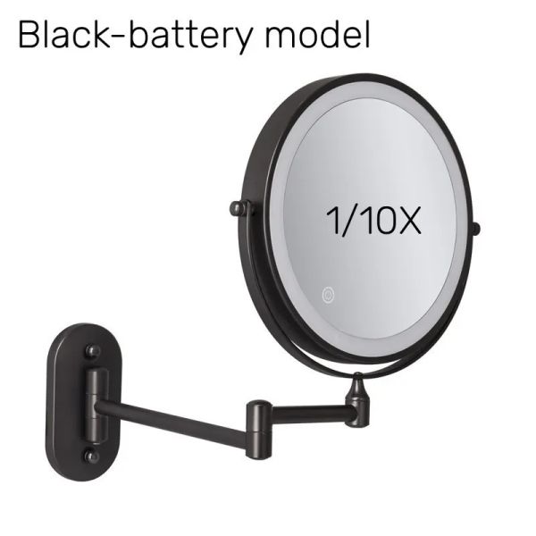 8 Inch Chrome 10x Magnifying Double Side USB Charging Bathroom 3 Color Makeup Mirror lamp(WH-MR-82)