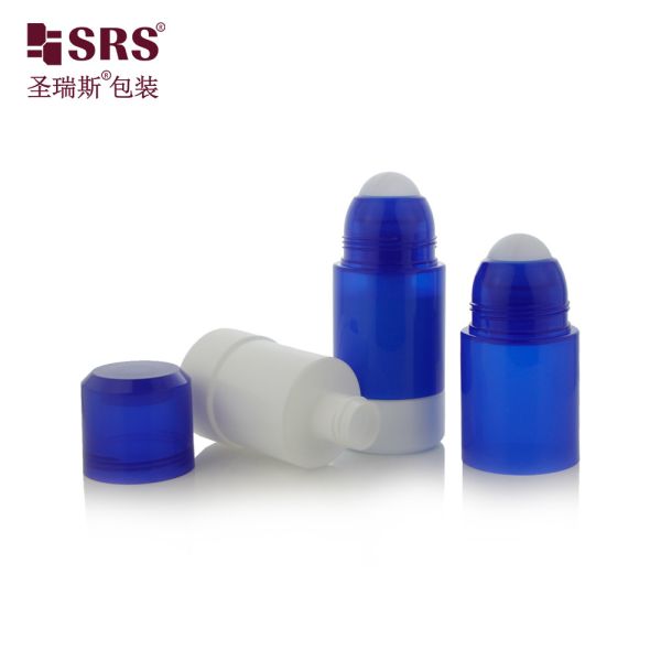 RPPE(P)-75ML Big Size Empty Diamond Blue Colored Refillable Roll On Bottle With Replacement Inner Bottle White Inner Bottle PP Pasitc Roller Ball For Deodorant Gel Formual