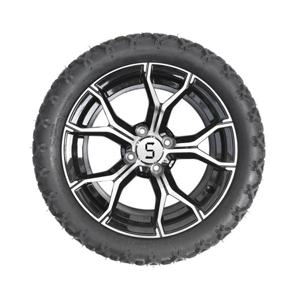 Machined 14 Inch Golf Cart Wheels And Tires 22x10 Rubber Material