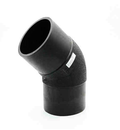 DN63-DN450 SDR11 SDR17 SDR17.6 MDPE Butt Fusion 45 Degree Elbow