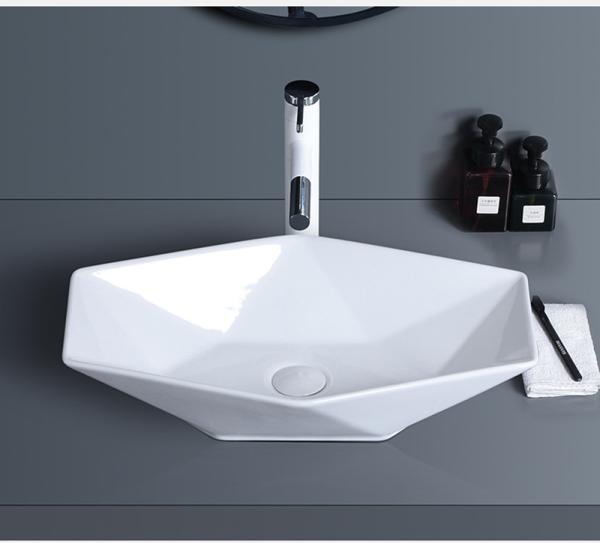 Irregular Diamond Counter Top Bathroom Sink 70cm CUPC Vessel Style