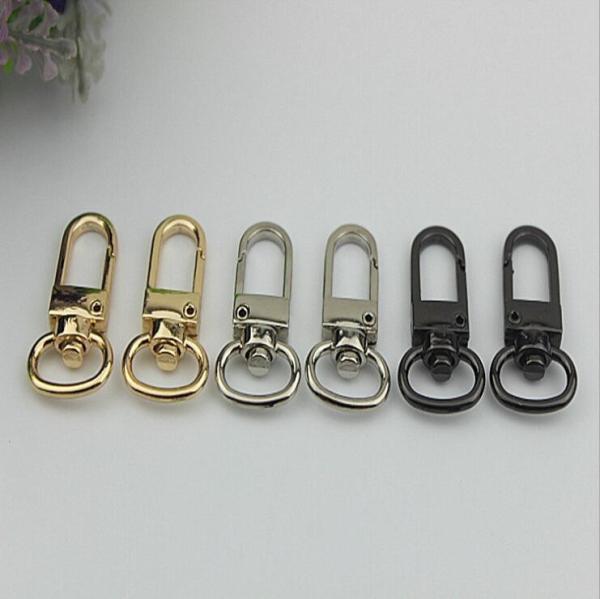 Zinc alloy die casting hanging nickel 13.5 mm oval eye bolt snap hooks fro lanyard