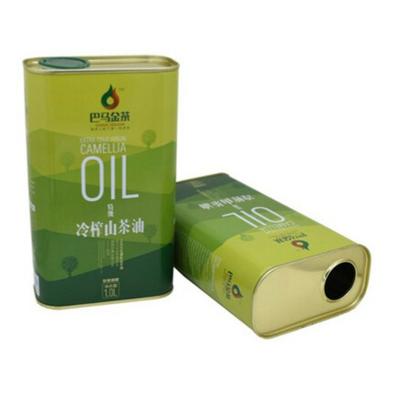 Rectangular Food Packaging Tin Can Recycled Tinplate Metal Olive Oil Can