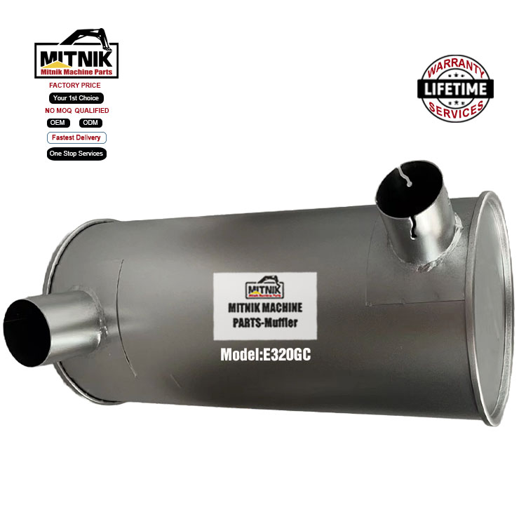 E320GC Excavator Muffler Diesel Engine Exhaust Silencer with Forging Casting Technique