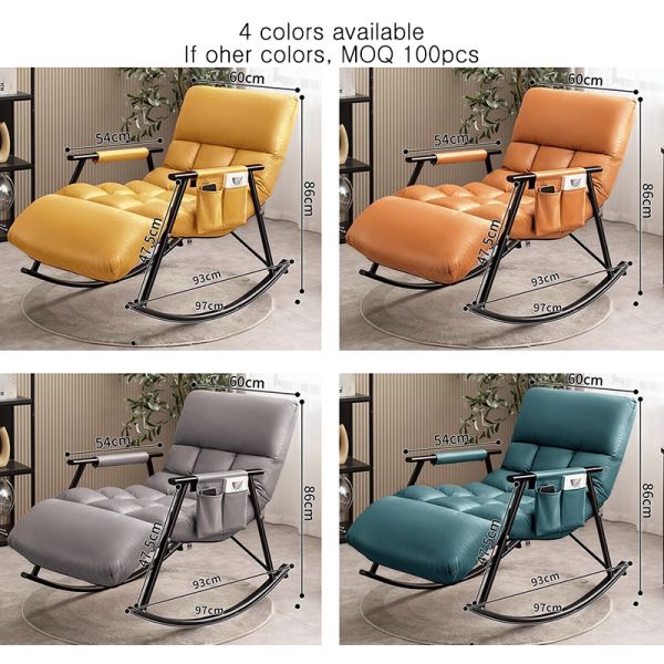 Rocking Chair Living Room Bedroom Lounge Armchair Comfy Accent ,Folding Small Sofa with Side Pockets